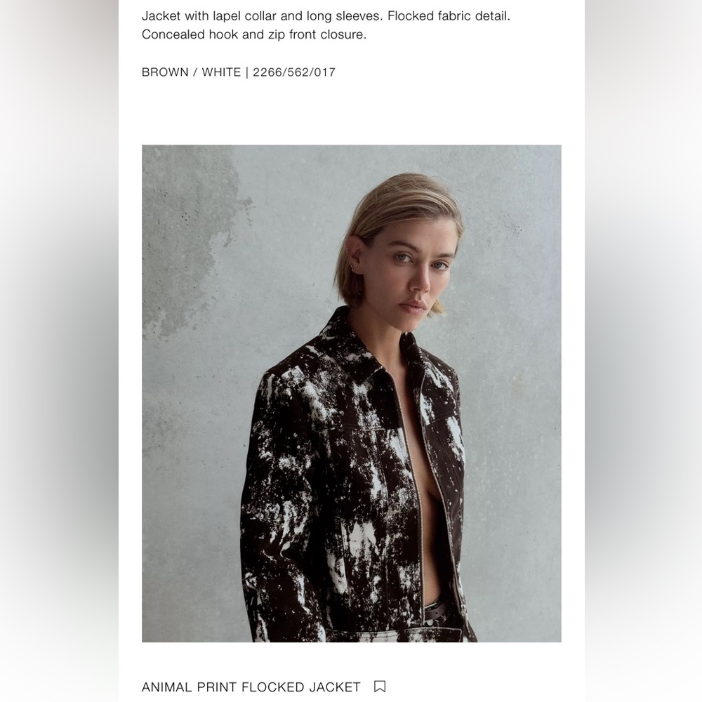 Used Zara Monochrome Abstract Blazer